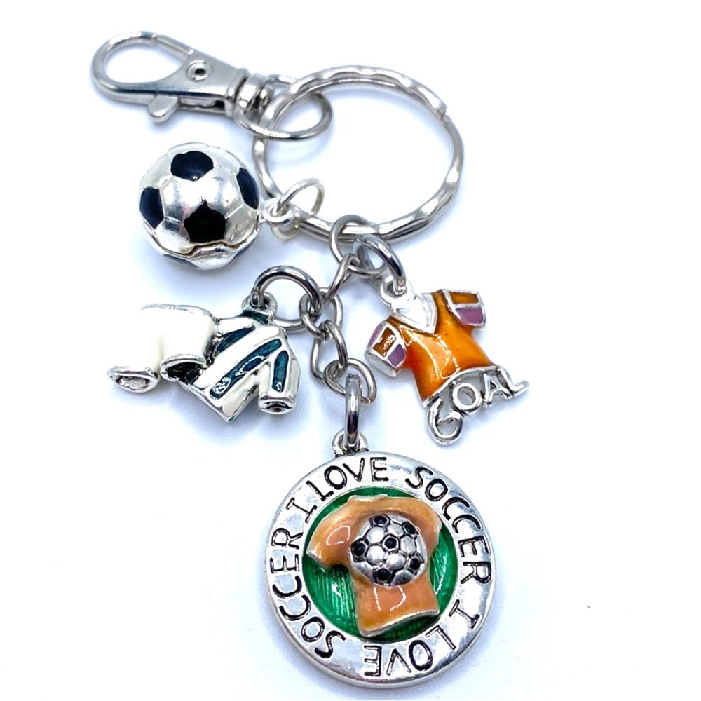 Soccer Keychain Bag Charm